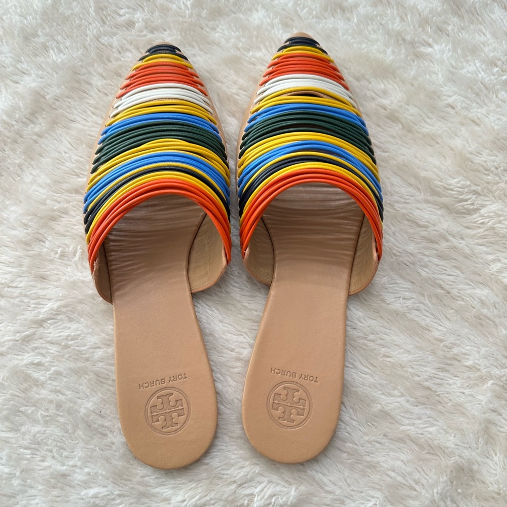 Tory Burch Sienna colorful vachetta Slide mestico size 9.5 - Picture 5 of 7